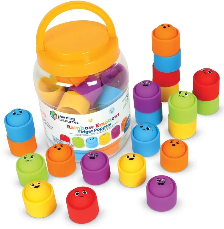 Learning Resources - Regenboog Emoties Fidget Poppers Set van 24 Seizoensaanbieding