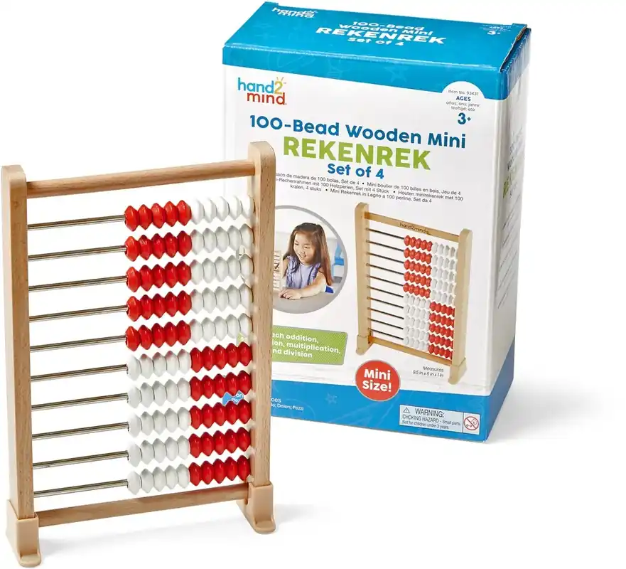Express Levering Learning Resources - Mini 100-Kralen Rekenrek, Set van 4