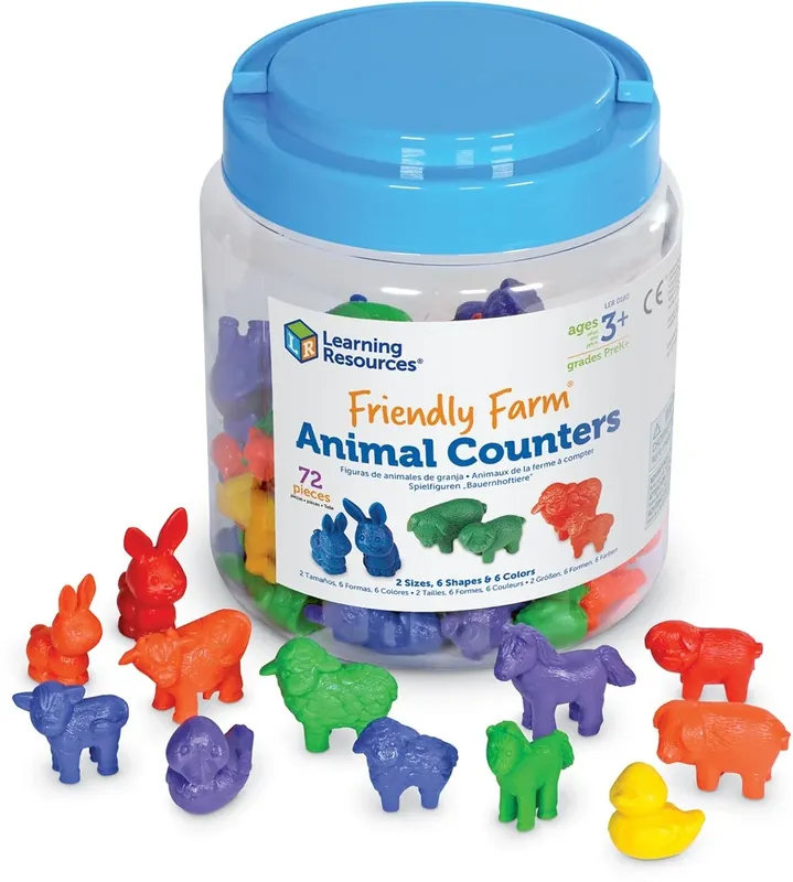 Learning Resources - Boerderijdieren Telfiguren - Set van 72 Stuks Merkproduct