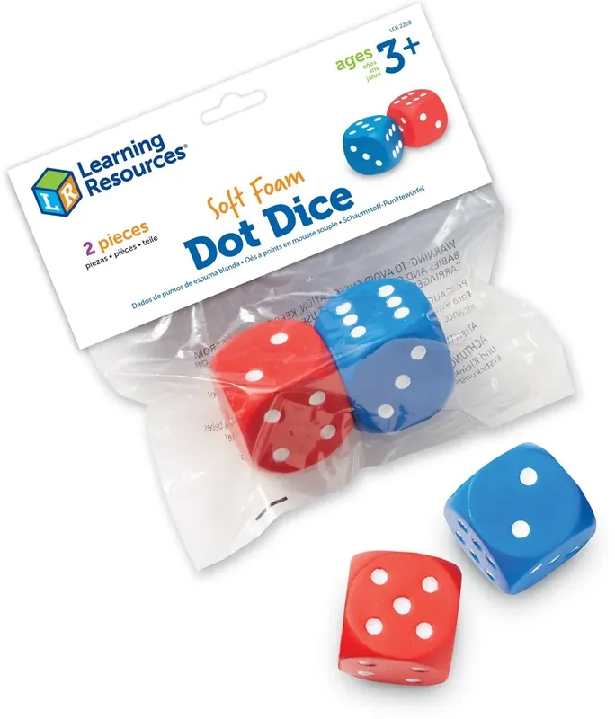 Finale Uitverkoop Learning Resources - Foam Dobbelstenen met Stippen (Set van 2)