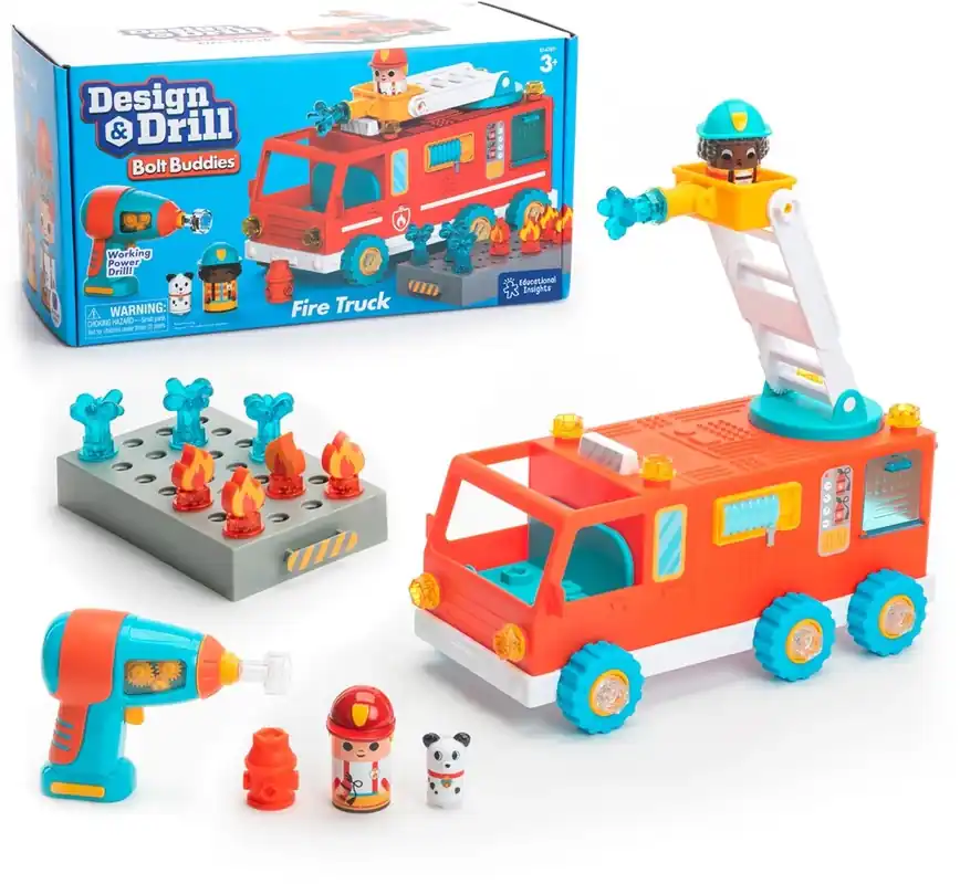Alleen Vandaag Learning Resources - Design & Drill Bolt Buddies Brandweerauto