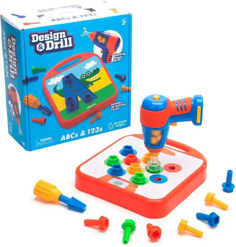 Learning Resources - Design & Drill ABCs & 123s - Boor en Leer Letters en Cijfers Beste Prijs