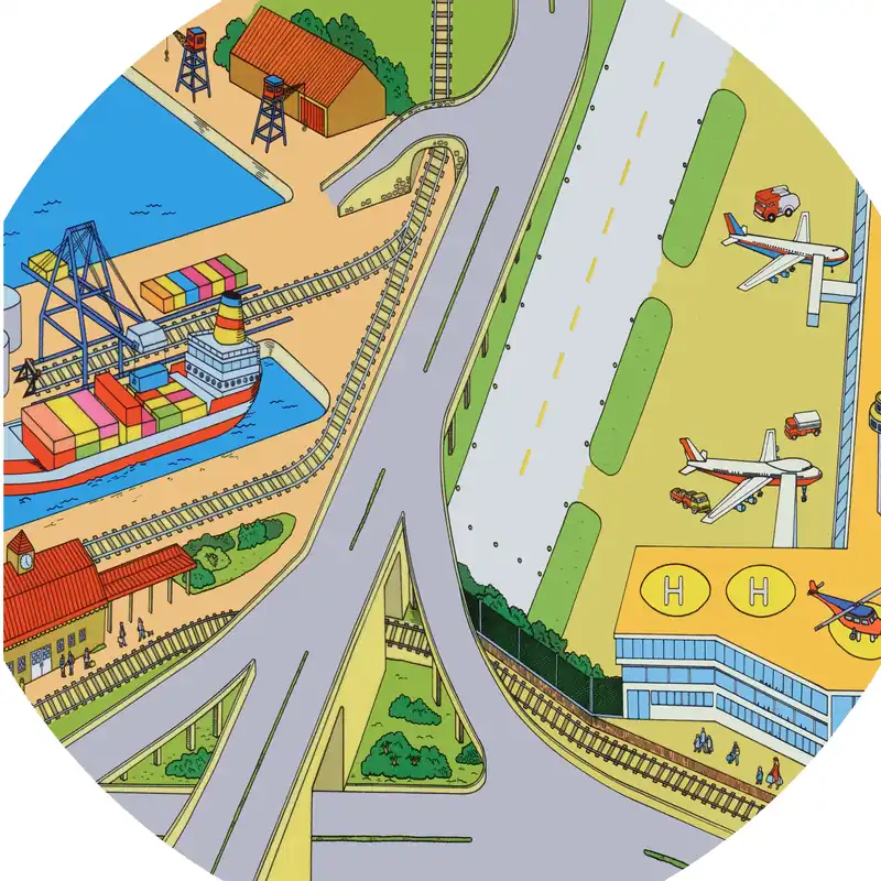 Betrouwbaar Tuff Tray - 100cm Speelmat Transportterminal Vinyl
