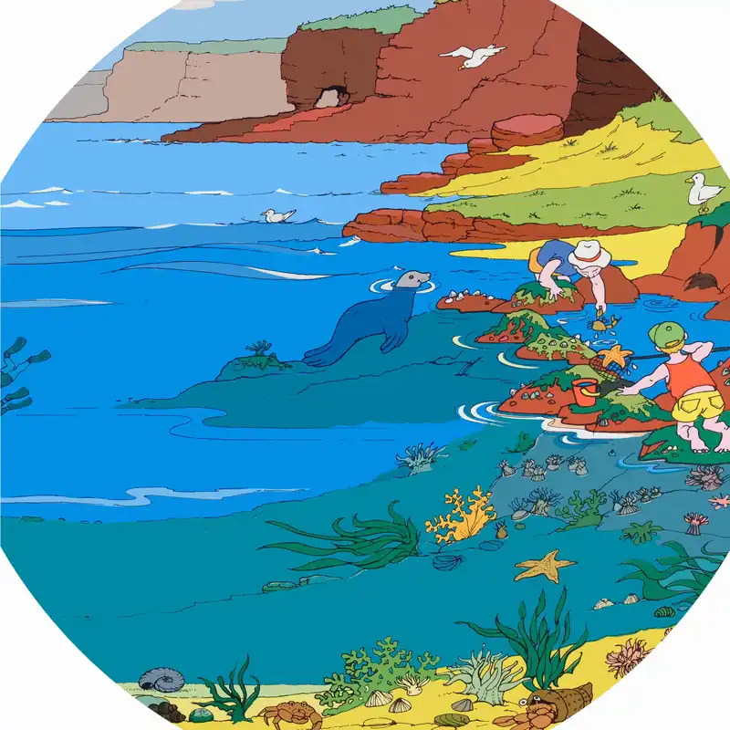 Lage Prijs Tuff Tray - 100cm Speelmat Zeekust Vinyl