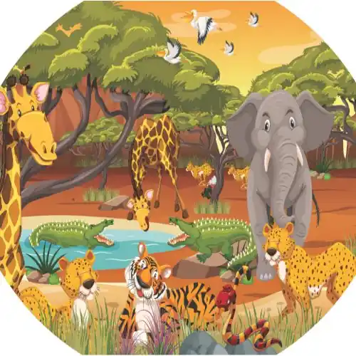 Tuff Tray - 100cm Speelmat Safaripark Vilt Actieprijs