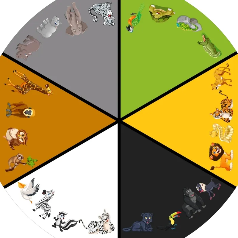 Rechtstreeks Van De Fabrikant Tuff Tray - 100cm Speelmat Dieren Sorteren Wilde Dieren Vilt