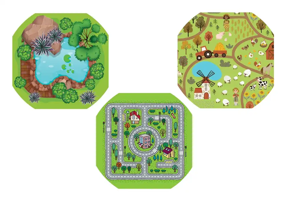 Tuff Tray - SET 3 70cm Vinyl Mat Small World Betrouwbaar