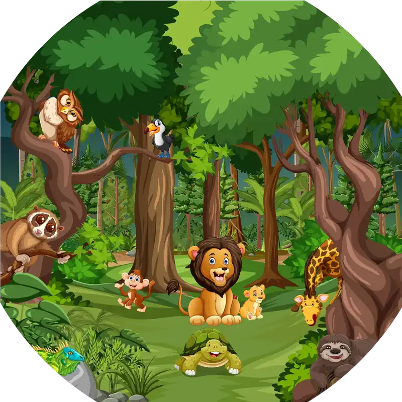 Tuff Tray - 100cm Speelmat Jungle Vilt Rechtstreeks Van De Fabrikant