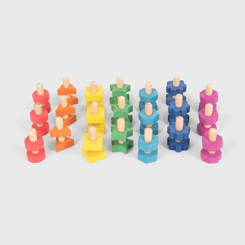 Premium TickiT - Regenboog Houten Moeren & Bouten Stuks