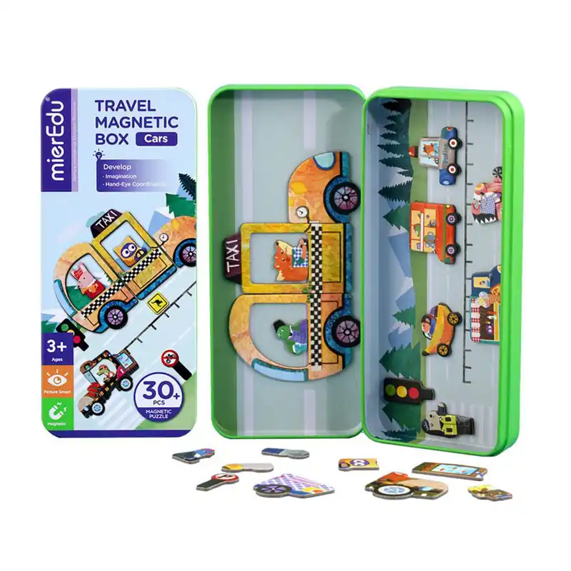 Bestseller Magnetische reisbox puzzelspel voertuigen 3+