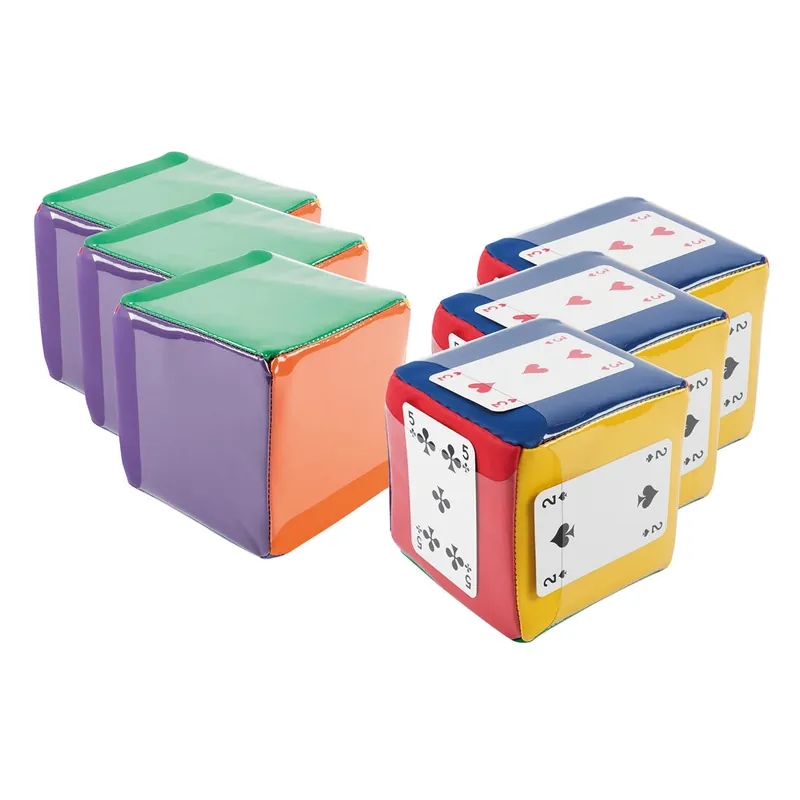 Dobbelsteen met 6 kleuren en 6 insteekzakjes 10 cm Koopje