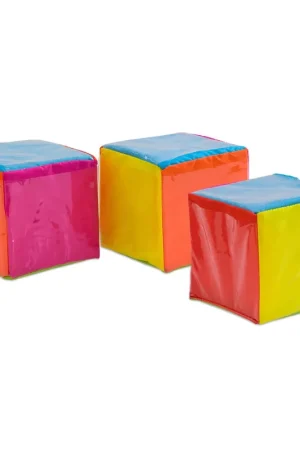 Voordeelprijs Dobbelsteen met 6 kleuren en 6 insteekzakjes 25 cm