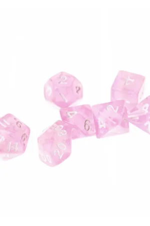 Favoriet Mini Dobbelsteenset RPG veelhoek Moonstone pink 7 stuks