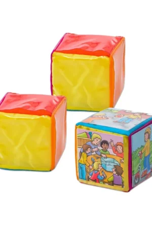Betrouwbaar Dobbelsteen met 6 kleuren en 6 insteekzakjes 20 cm