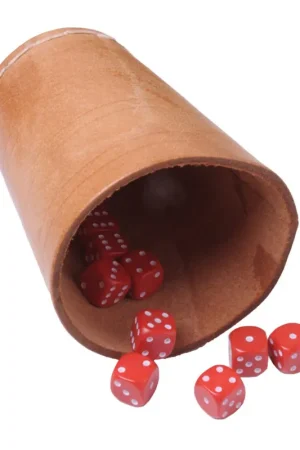 Pokerbeker leder 7 cm en 9 cm hoog Exclusieve Aanbieding