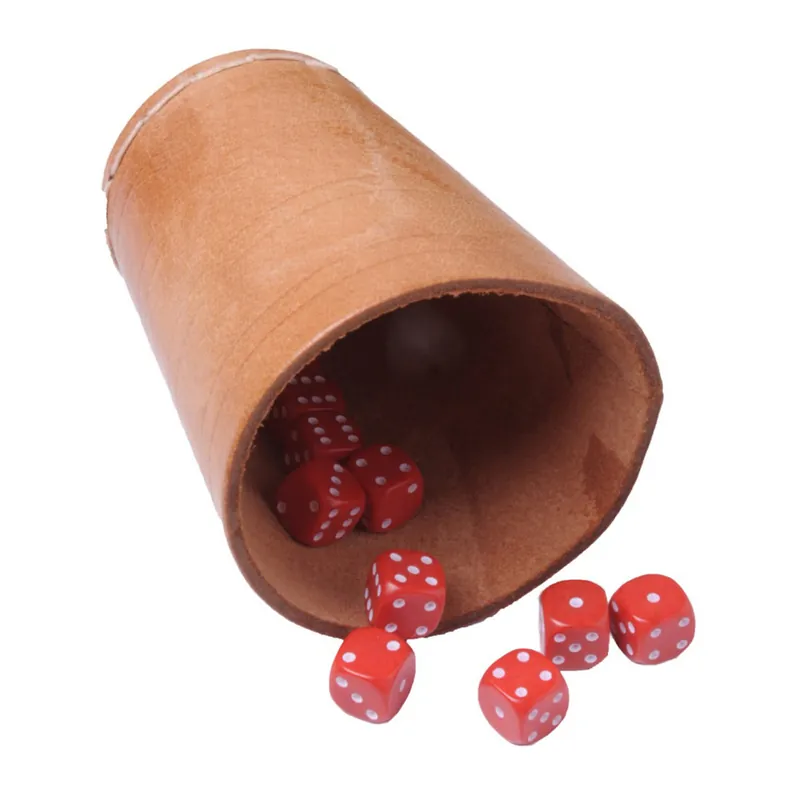 Pokerbeker leder 7 cm en 9 cm hoog Exclusieve Aanbieding