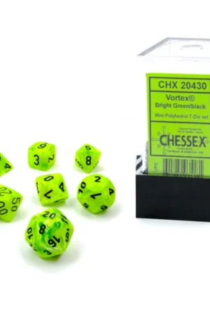 Finale Uitverkoop Mini dobbelsteenset veelhoek lichtgroen 7 stuks