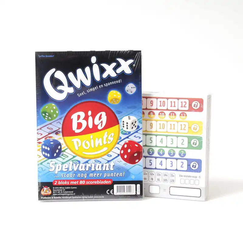 Fabrieksprijs Qwixx Big Points scoreblok 2 stuks van 80 blaadjes