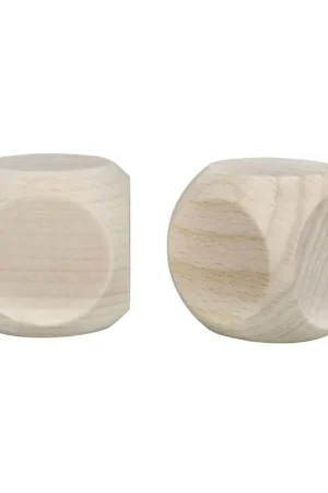 Populair Dobbelsteen blank hout 40 mm 2 stuks