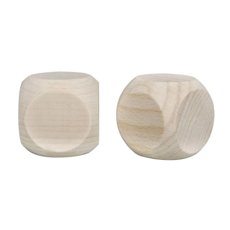Populair Dobbelsteen blank hout 40 mm 2 stuks