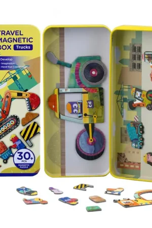 Magnetische reisbox puzzelspel vrachtwagens 3+ Bestel Nu