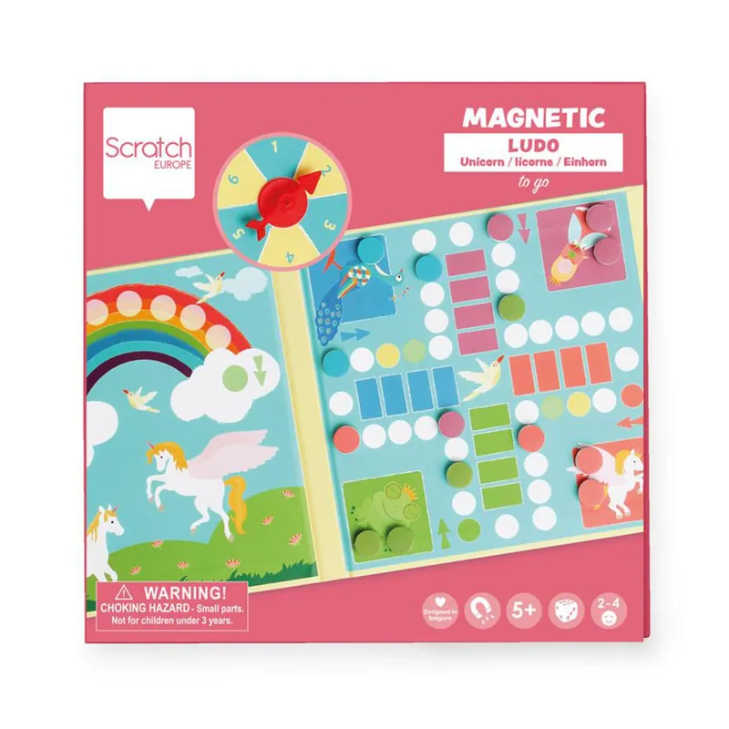 Premium Magnetisch reisspel Eenhoorn ludo 5+