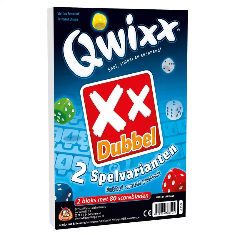 Qwixx Dubbel XX scoreblok 2 stuks van 80 blaadjes Goedkoop