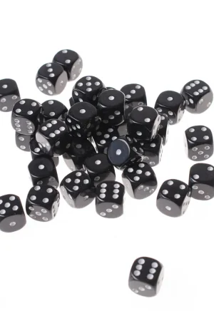 Finale Uitverkoop Dobbelsteen D6 12 mm zwart met wit set 36 stuks