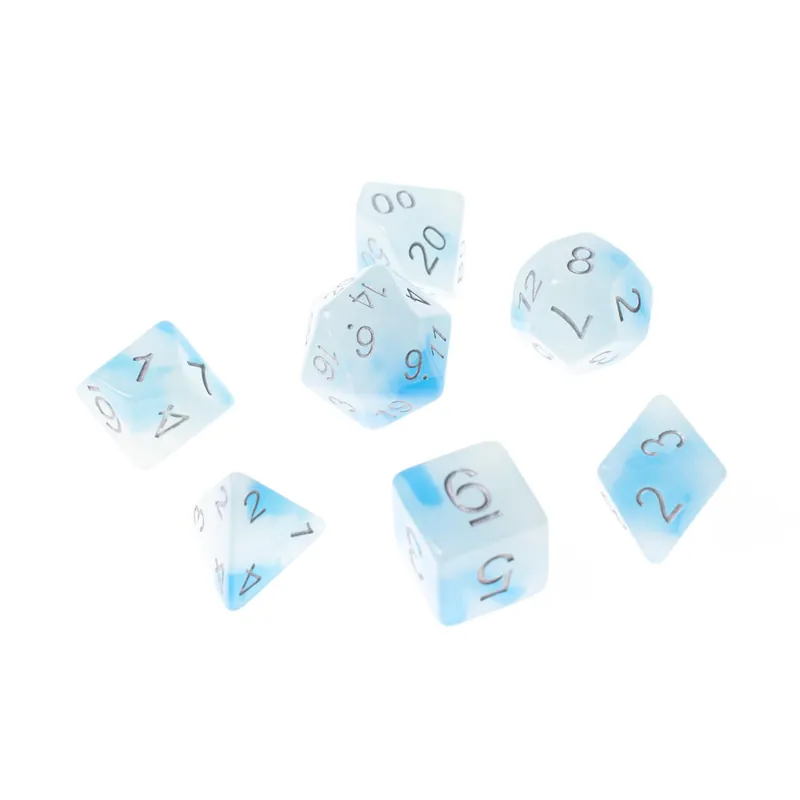 Alleen Vandaag Dobbelsteenset RPG veelhoek GITD Icy Rocks 7 stuks