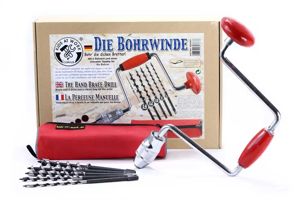 Boorlier met 5 boren en tas Populair