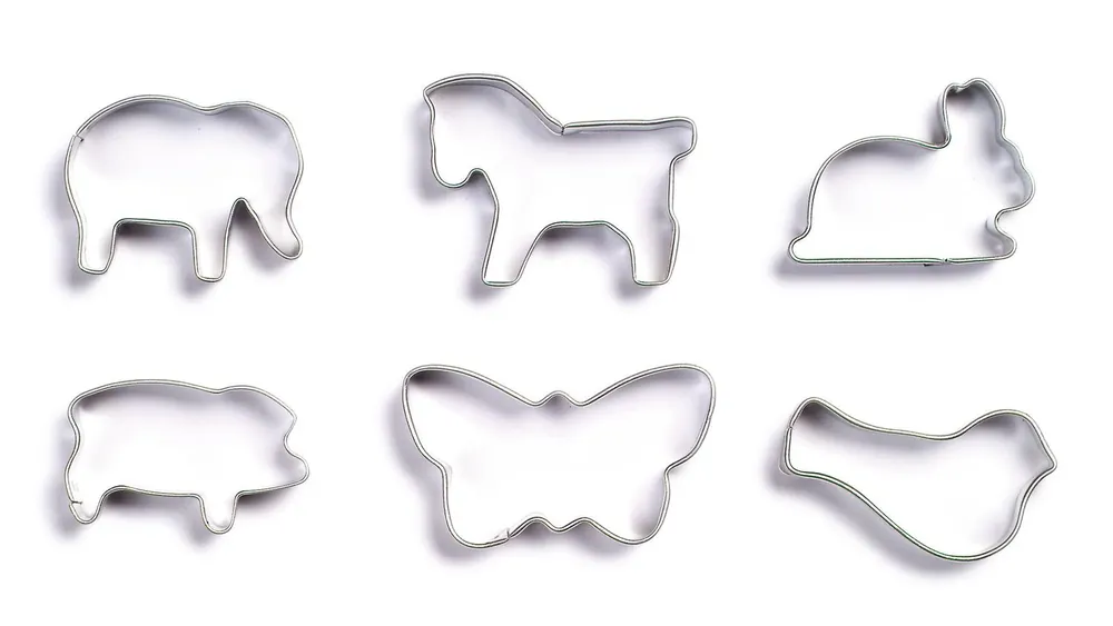 Hoge Kwaliteit Kleine koekjesvormpjes dieren, 6 stuks.