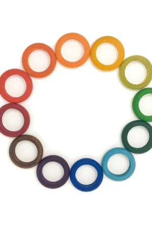 Finale Uitverkoop Grapat houten speelgoed 12 ringen, regenboog