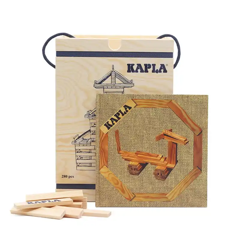 Superprijs Kapla Houten Bouwstenen met Kunstboek beige