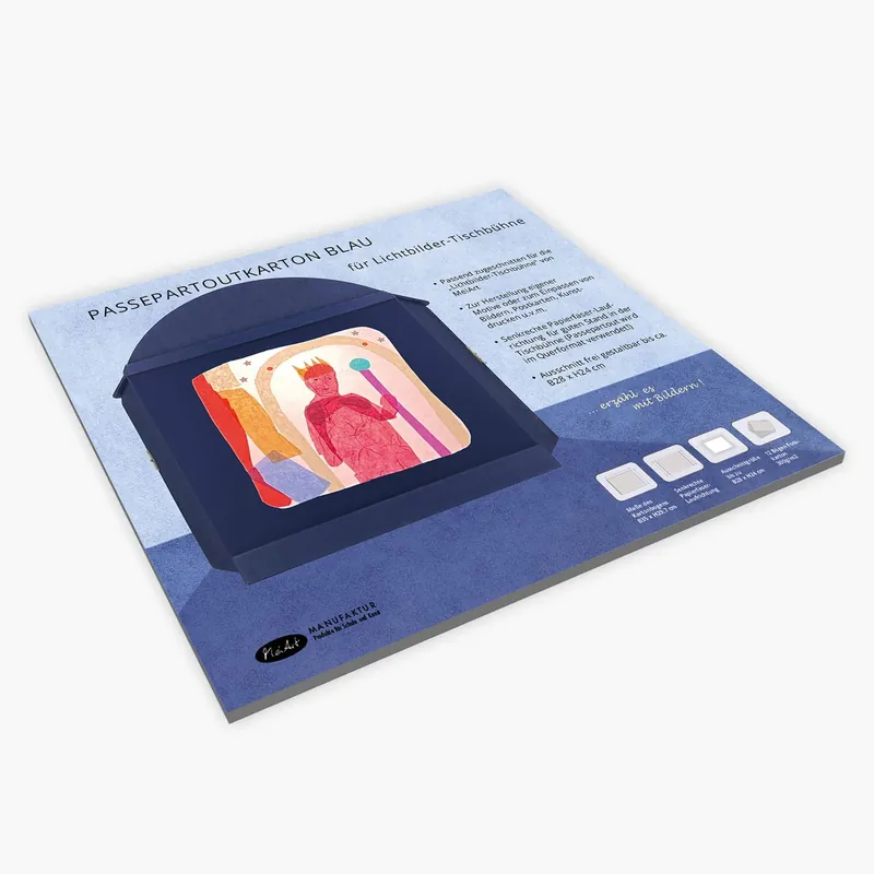 Passepartout karton blauw Gratis Retour