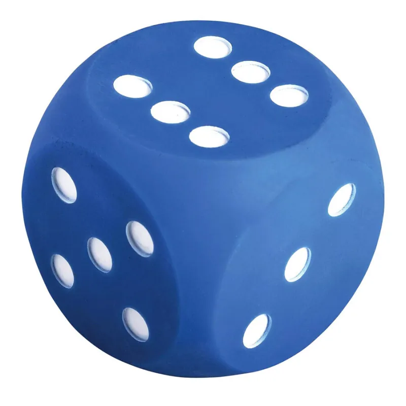 Dobbelsteen met stippen 10cm - Blauw Koopje