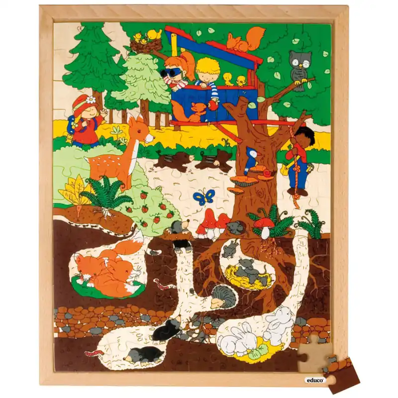 Puzzelserie 120 boven en onder - Boven en onder het bos (120 stukjes) Dagaanbieding