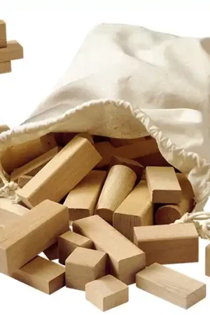 Bouwblokken naturel | Hout | 100 stuks Premium