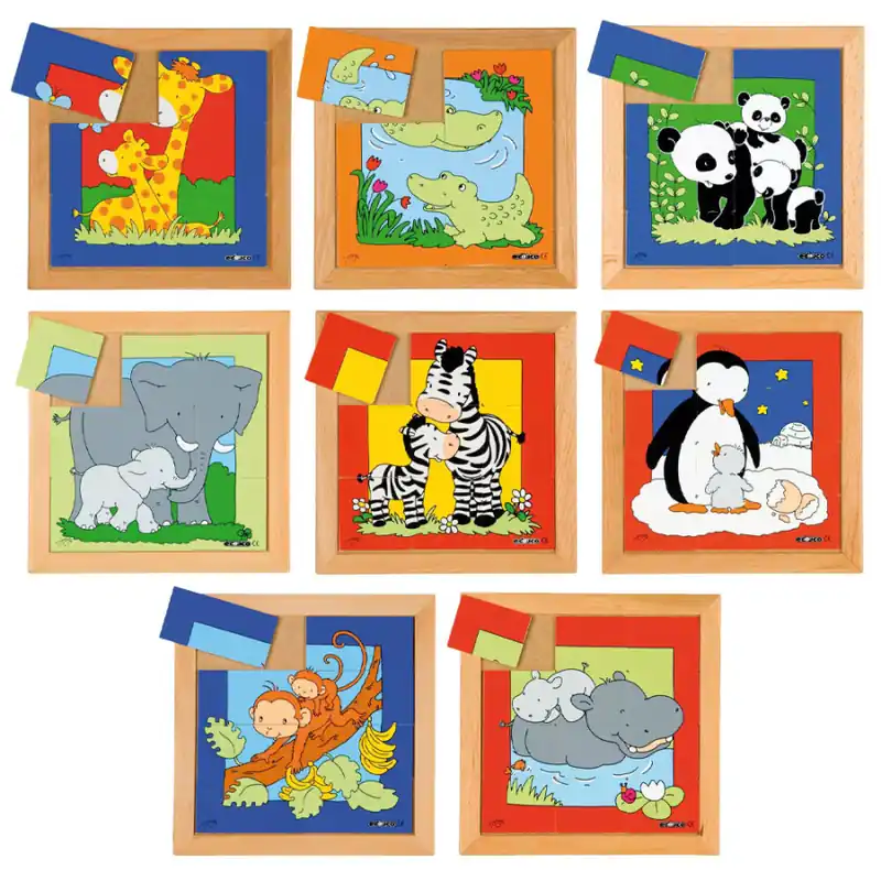 Dierenpuzzels 'Moeder en kind' | Set à 8 Lage Kosten
