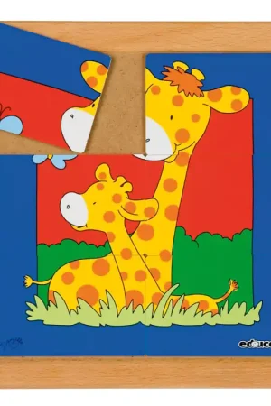 Flitsaanbieding Dierenpuzzels 'Moeder en kind' - Giraffe (6 stukjes)