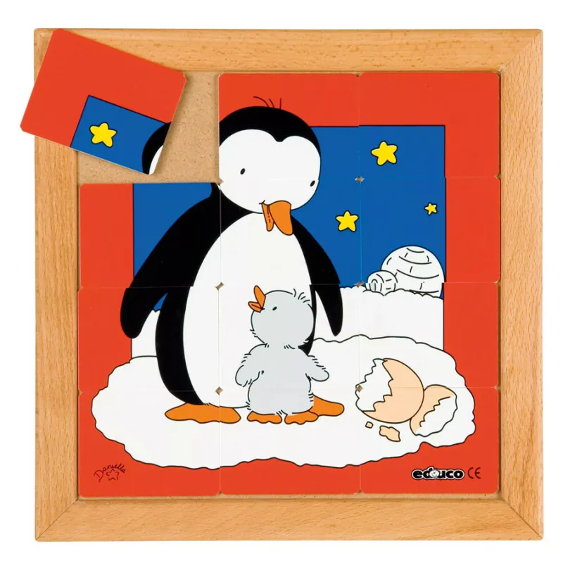 Dierenpuzzels 'Moeder en kind' - Pinguïn (12 stukjes) Betrouwbaar