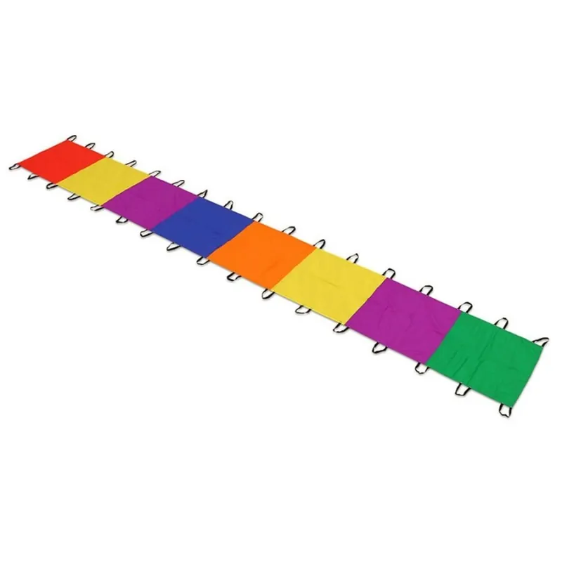 Parachute Brug | 8 m | Textiel | Meerkleurig | 34 Handgrepen Rechtstreeks Van De Fabrikant