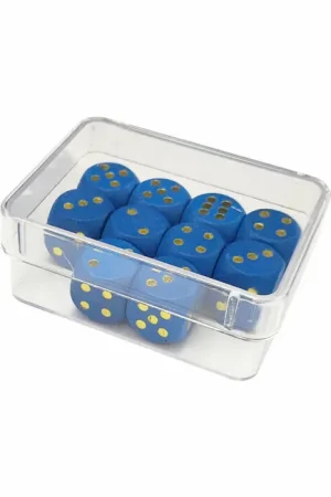 Shop Nu 10 dobbelstenen in doosje, blauw