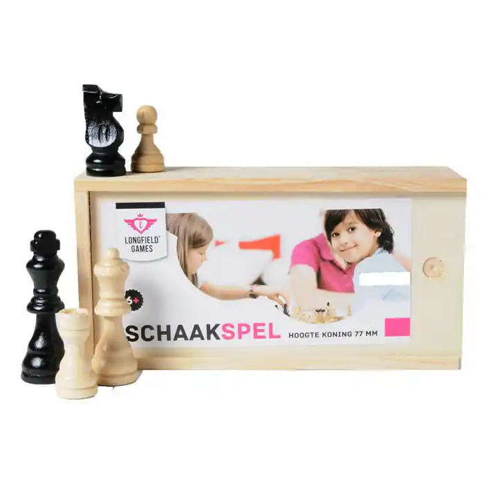 Schaakstukken in houten kistje Lage Kosten